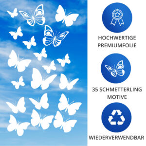 Fensteraufkleber für Frühling und Sommer als Schmetterling Deko